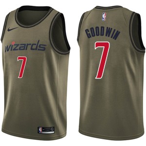 Washington Wizards Swingman Green Jordan Goodwin Salute to Service Jersey - Men's