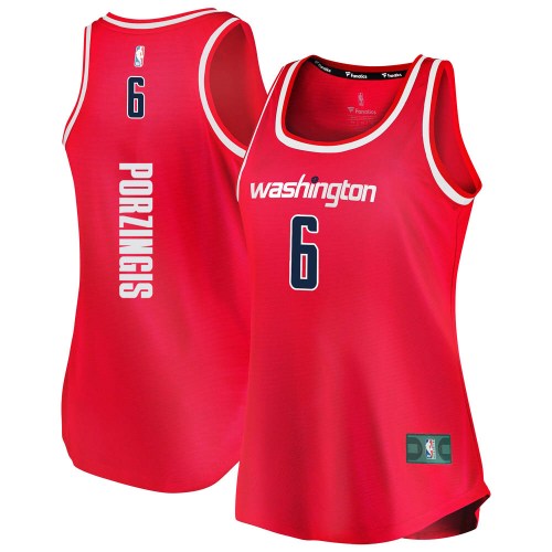 Washington Wizards Fast Break Red Kristaps Porzingis Tank Jersey - Icon Edition - Women's